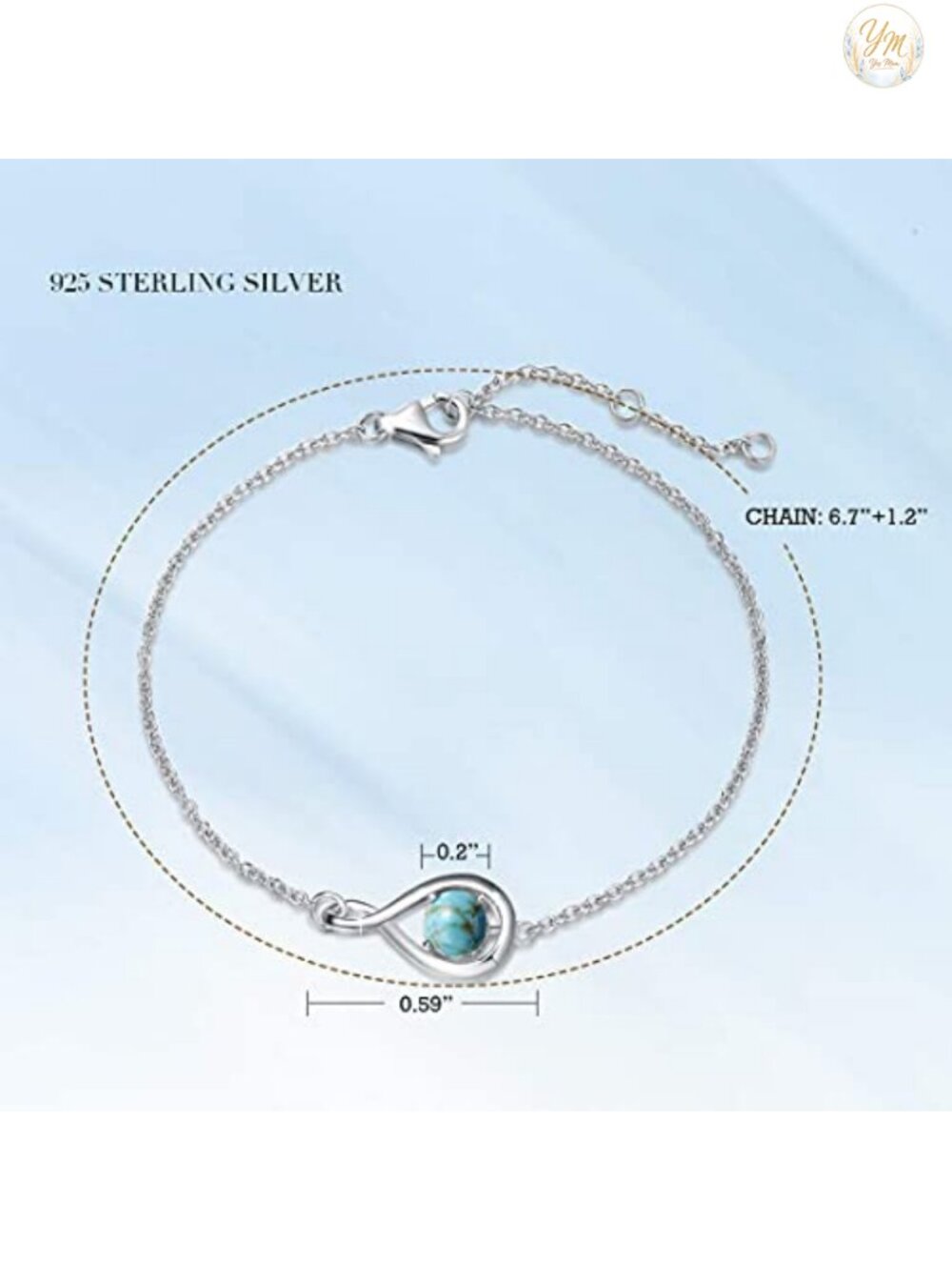 925 Sterling Silver Infinity Birthstone Bracelet Adjustable Lobster Claw Fine - Picture 5 of 6